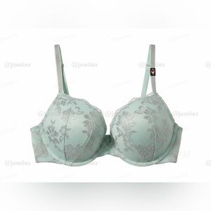 Victoria's Secret Dream Angels Twinkle Silver Lace Push-Up Bra 36C NWT